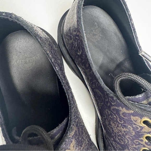 Dr. Martens RARE 1461 Baroque Crystal Suede Oxfords in Purple / Gold, Size 6 - Picture 6 of 11